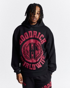 Black/Red Hoodrich Frat Oversized Hoodie Hoodies | 0291-CNSAO