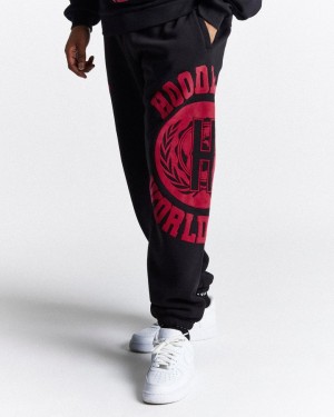 Black/Red Hoodrich Frat Oversized Jogger Joggers | 5170-EICWA