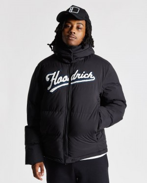 Black/White/Blue Hoodrich Stadium Jacket Outerwear | 3562-SVQZT