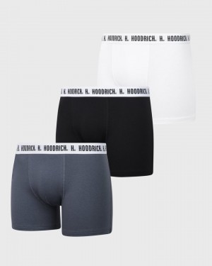 Black/White/Grey Hoodrich OG Core 3 Pack Boxers Boxers | 6704-UCLXI