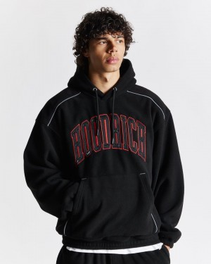 Black/White/Red Hoodrich Split Oversized Hoodie Hoodies | 4763-JHGOC