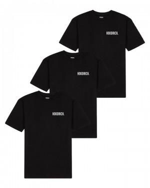 Black/White Hoodrich OG Core 3 Pack T-shirts Multi Pack Tees | 5982-NUXHZ