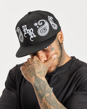 Black/White Hoodrich OG Motif Fitted Cap Caps | 1246-AYBOL