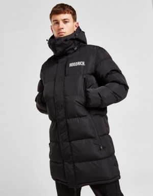 Black Hoodrich Stack Longline Jacket Outerwear | KQF-789306