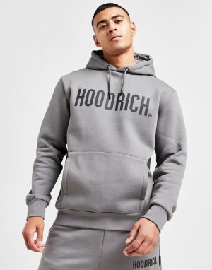 Grey Hoodrich Core Large Logo Hoodie Hoodies | WKQ-053826