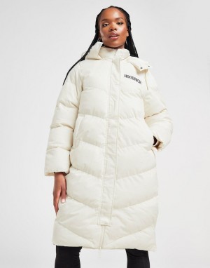 White Hoodrich Sia Longline Jacket Outerwear | JVECSX-098