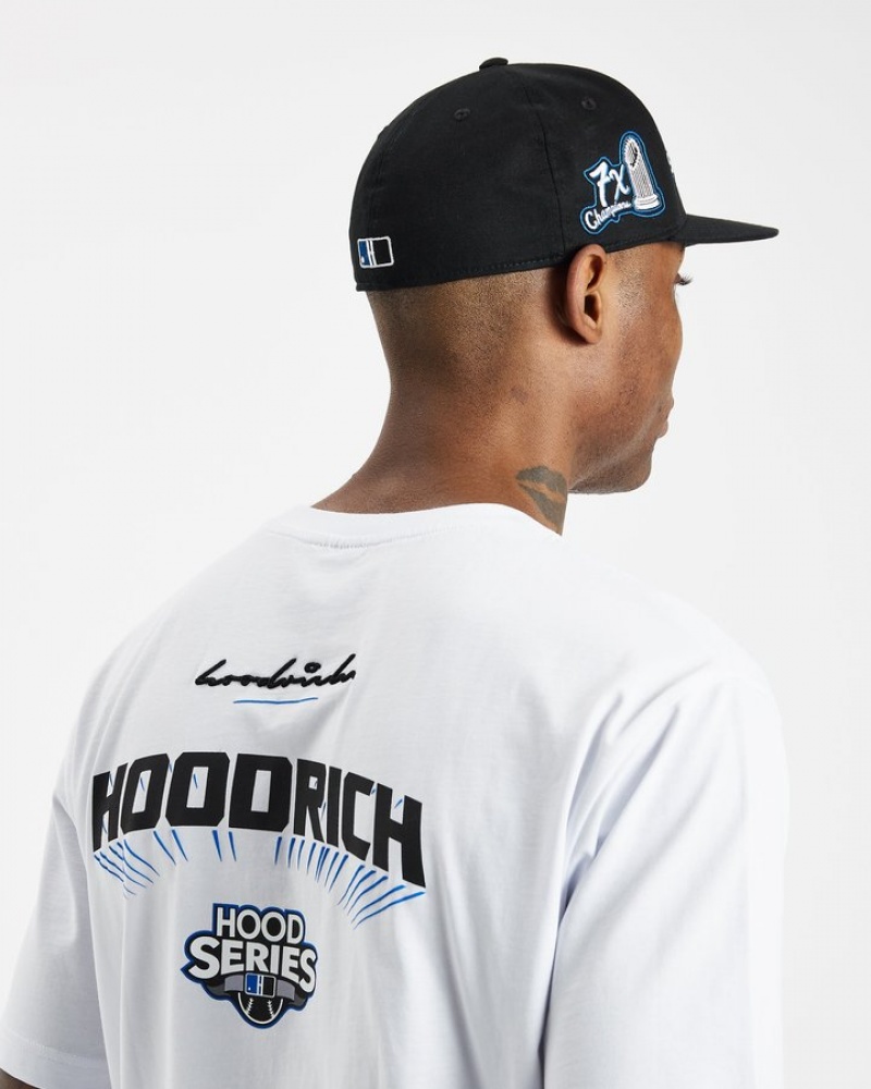 Black/Azure Blue/White Hoodrich Stadium V2 Fitted Cap Caps | 7023-PFKUJ