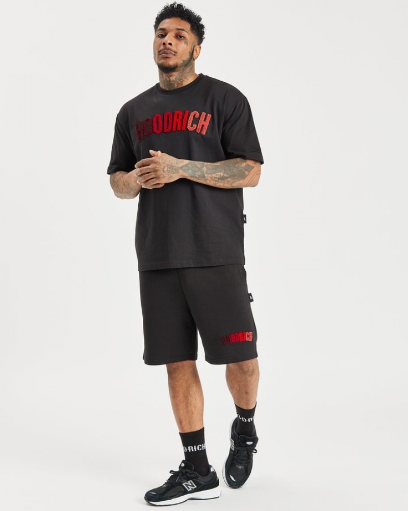 Black/Chili Pepper/Red Hoodrich OG Kraze Shorts Shorts | 6219-TKOPL