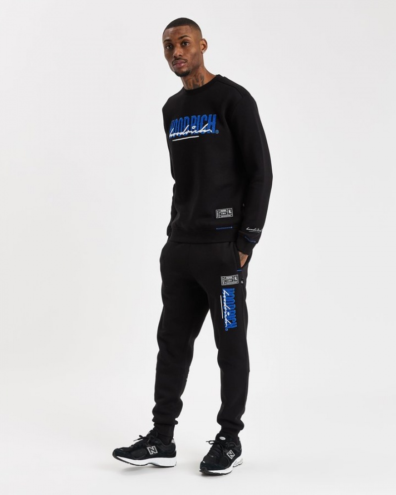 Black/Déjà vu Blue/White Hoodrich OG Blend V2 Joggers Bottoms | 6253-EFHAM