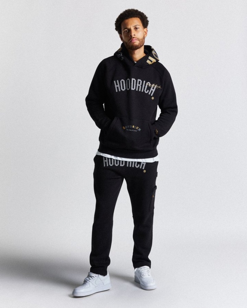 Black/Gold/Grey Hoodrich Stature Hoodie Hoodies | 1083-NPFYO