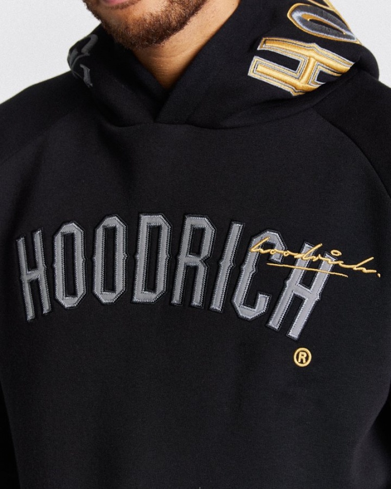 Black/Gold/Grey Hoodrich Stature Hoodie Hoodies | 1083-NPFYO