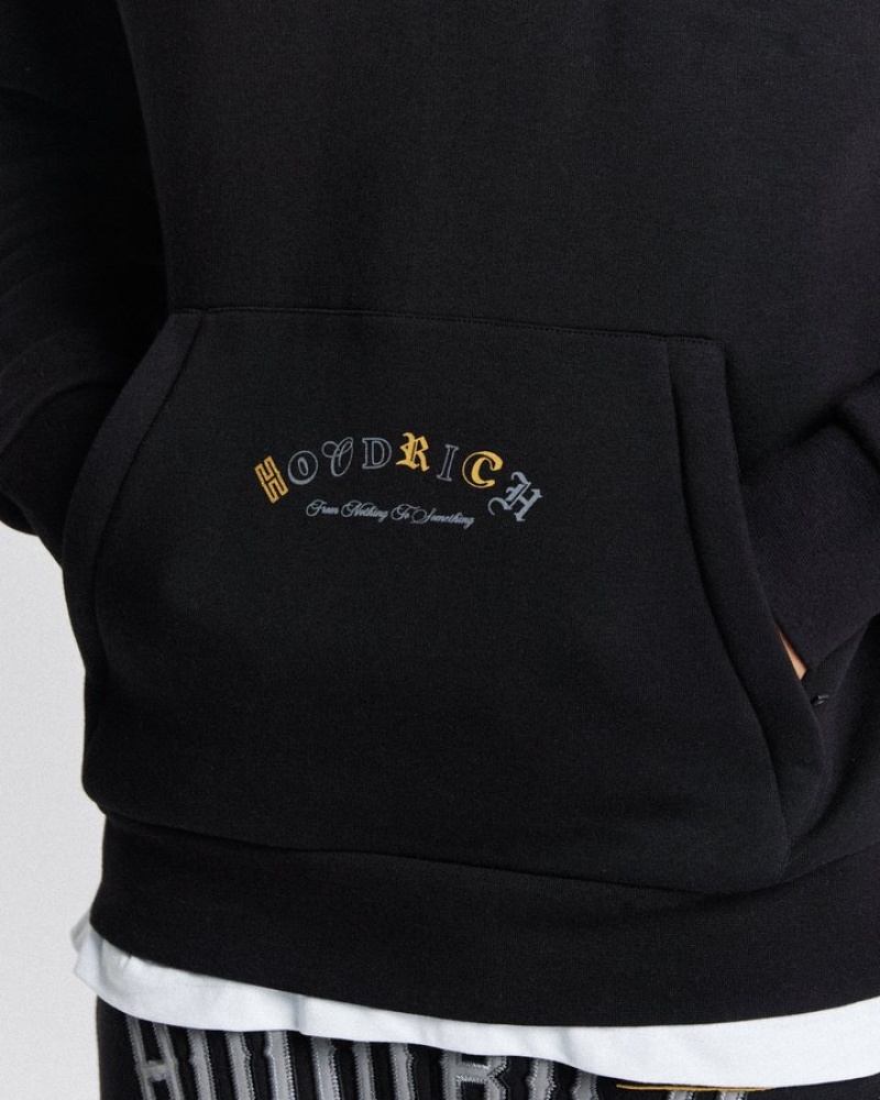 Black/Gold/Grey Hoodrich Stature Hoodie Hoodies | 1083-NPFYO