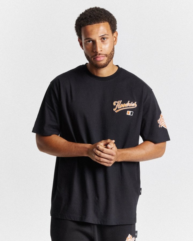 Black/Grey/Orange Hoodrich Fort T-Shirt T-shirts | 6285-DFXNJ