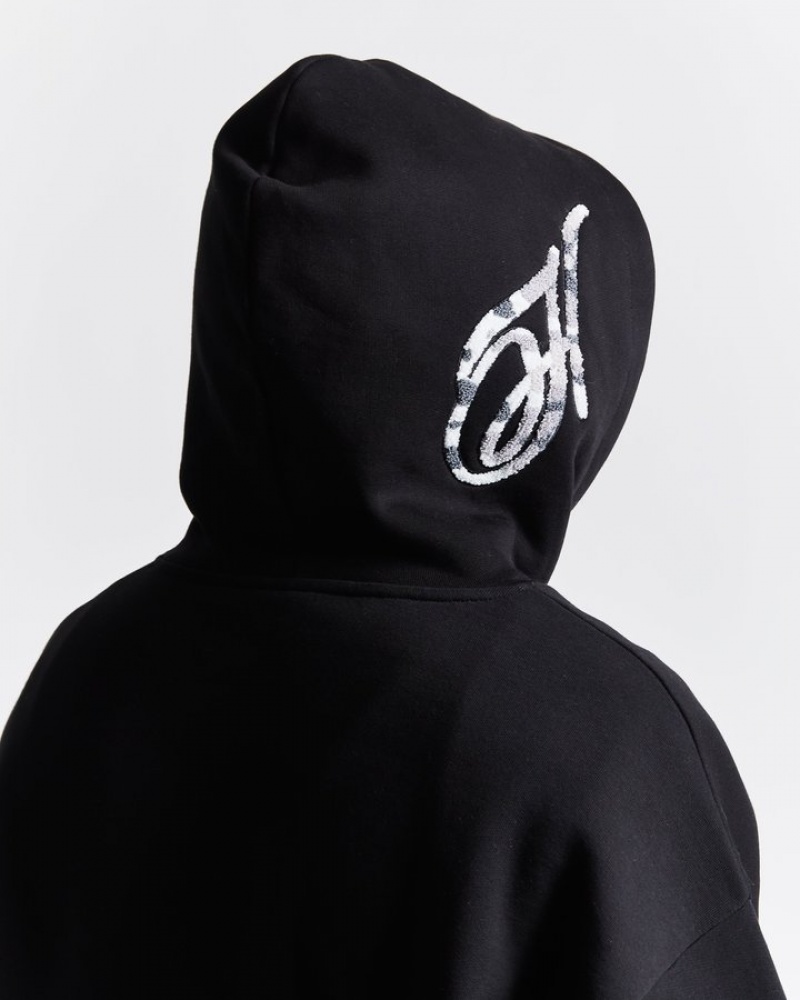 Black/Grey/White Hoodrich Catch Hoodie Hoodies | 8309-XMDCO