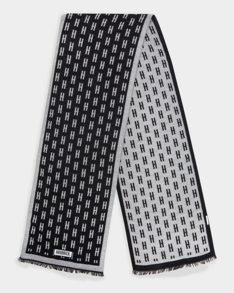 Black/Grey Hoodrich OG Exclusive Reversible Scarf Gloves and Scarves | 4067-DCIXL