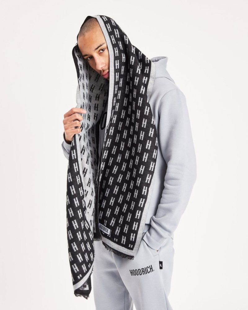 Black/Grey Hoodrich OG Exclusive Reversible Scarf Gloves and Scarves | 4067-DCIXL