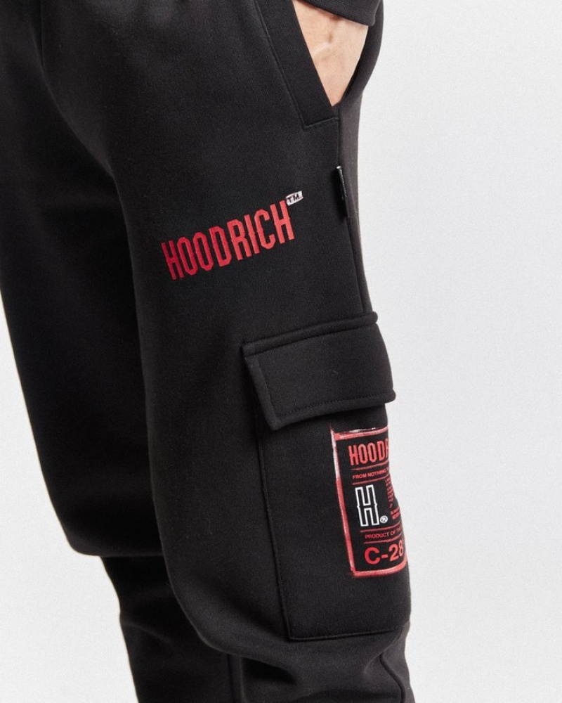 Black/Red/White Hoodrich OG Akira V7 Cargo Joggers Joggers | 9174-ZYAJV