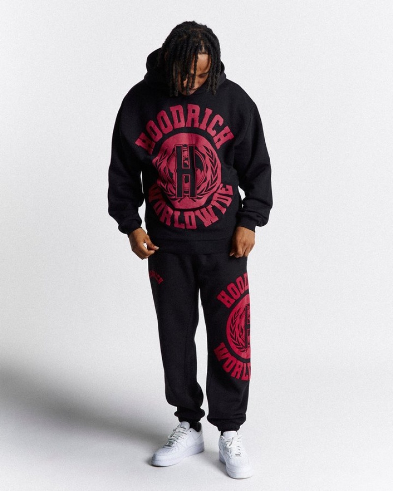 Black/Red Hoodrich Frat Oversized Hoodie Hoodies | 0291-CNSAO