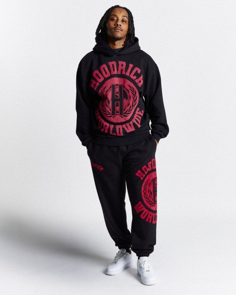 Black/Red Hoodrich Frat Oversized Jogger Joggers | 5170-EICWA