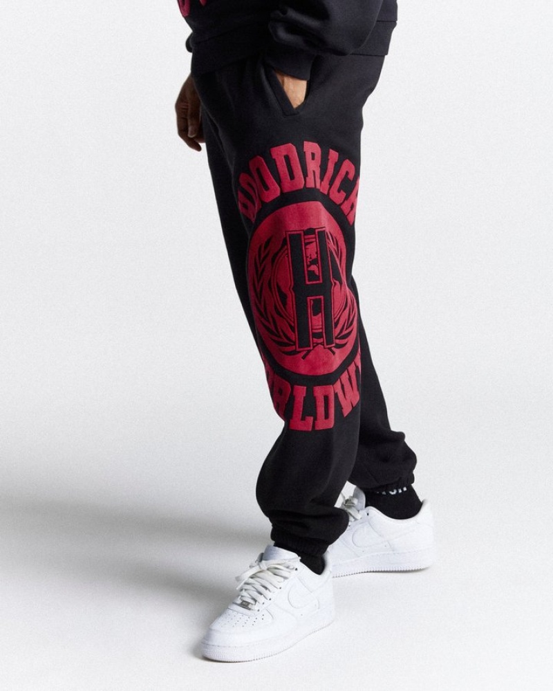 Black/Red Hoodrich Frat Oversized Jogger Joggers | 5170-EICWA