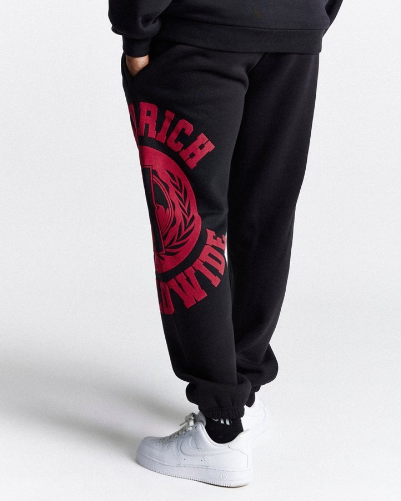 Black/Red Hoodrich Frat Oversized Jogger Joggers | 5170-EICWA