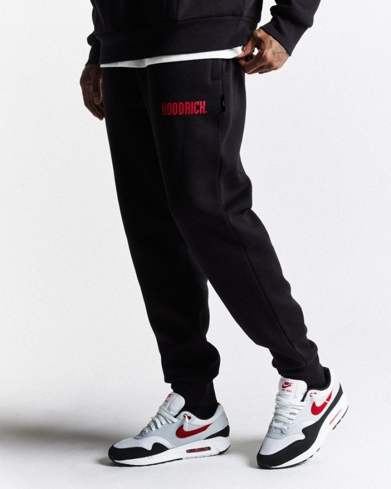 Black/Red Hoodrich OG Core Joggers Joggers | 0823-PDSHW