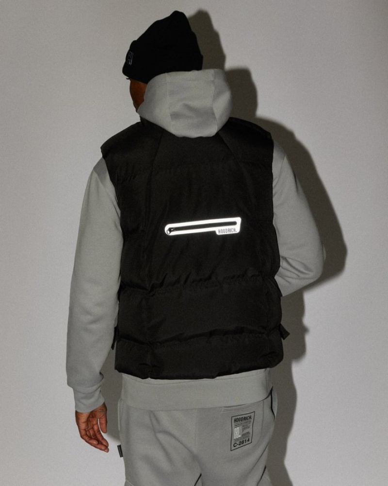 Black/Reflective Hoodrich Cosmos Gilet Outerwear | 4123-QJYZW