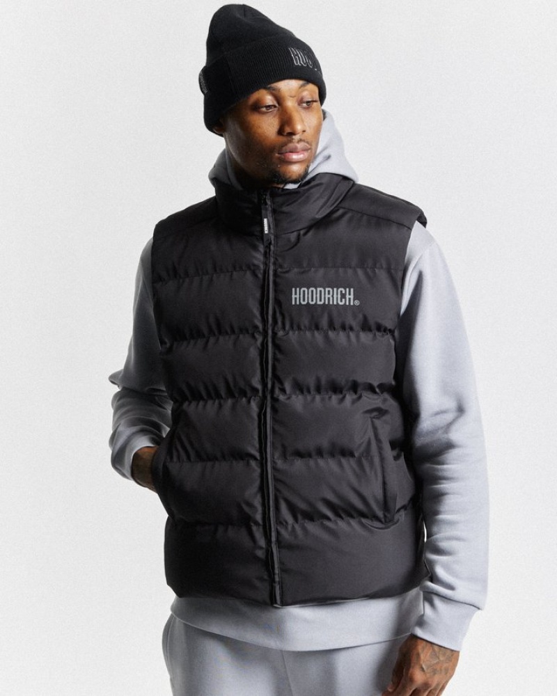 Black/Reflective Hoodrich OG Stack Gilet Outerwear | 5980-STLZN