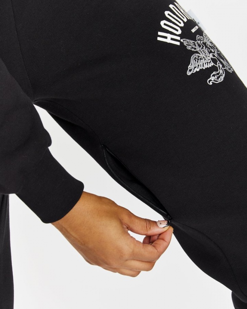 Black/Silver/Orange Hoodrich Aura Jogger Sweatshirts | 8069-XOMPK