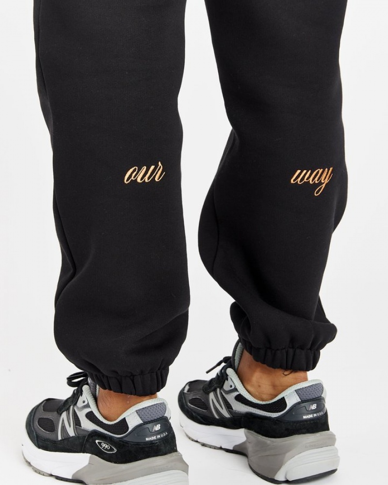 Black/Silver/Orange Hoodrich Aura Jogger Sweatshirts | 8069-XOMPK