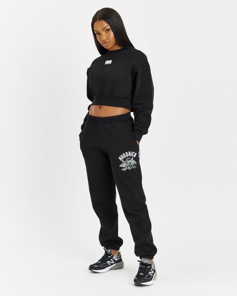 Black/Silver/Orange Hoodrich Aura Jogger Sweatshirts | 8069-XOMPK