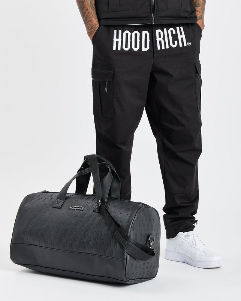 Black/Silver Hoodrich OG Exclusive Holdall Bags | 4021-QDZBH