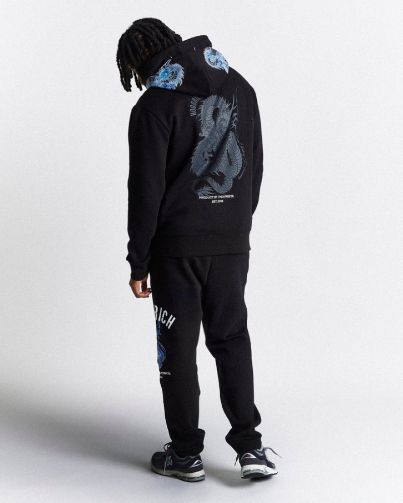 Black/White/Blue Hoodrich Beast Jogger Joggers | 4592-MFYCP