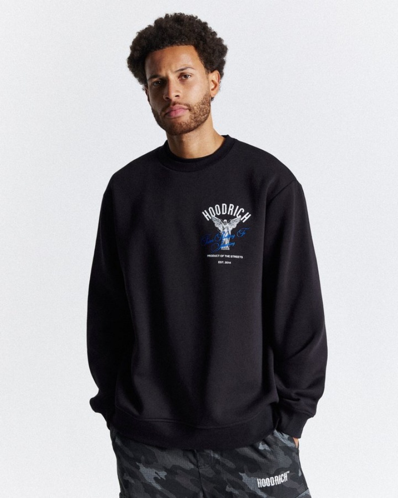 Black/White/Blue Hoodrich Vital Sweatshirt Sweatshirts | 5718-HLWBD