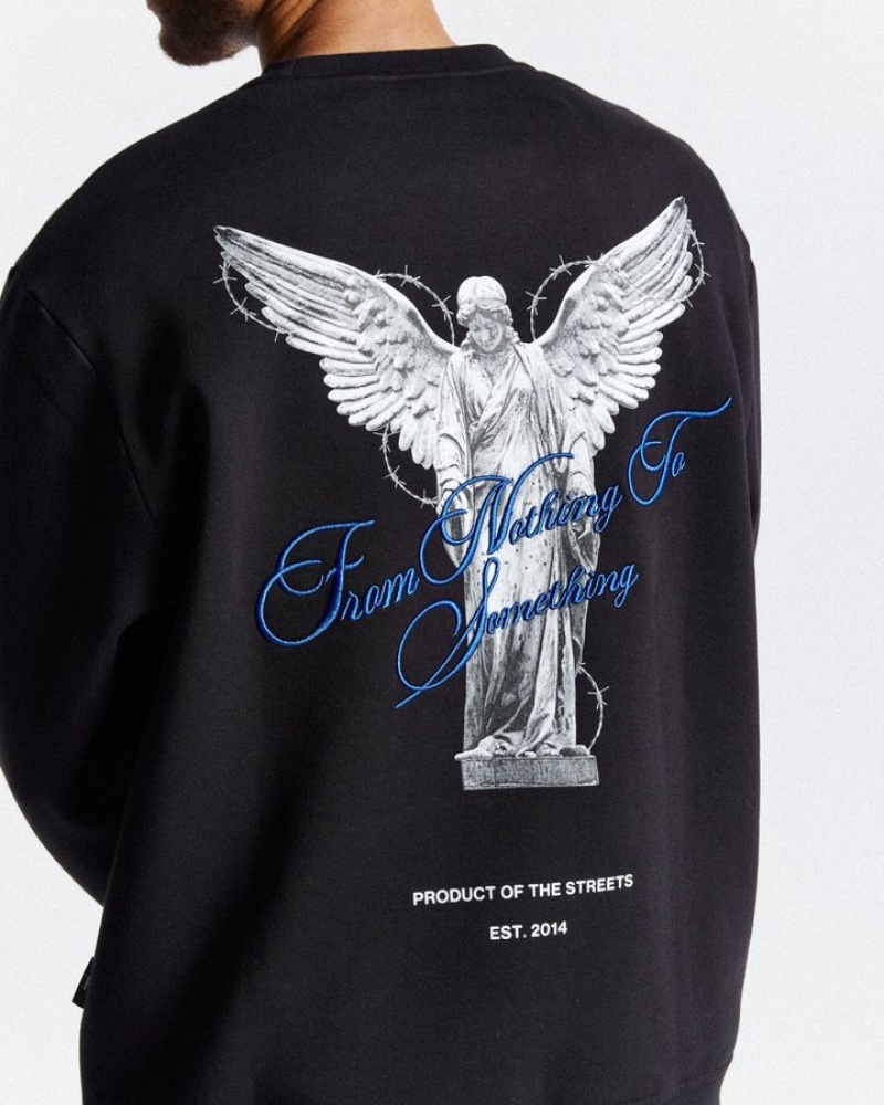 Black/White/Blue Hoodrich Vital Sweatshirt Sweatshirts | 5718-HLWBD