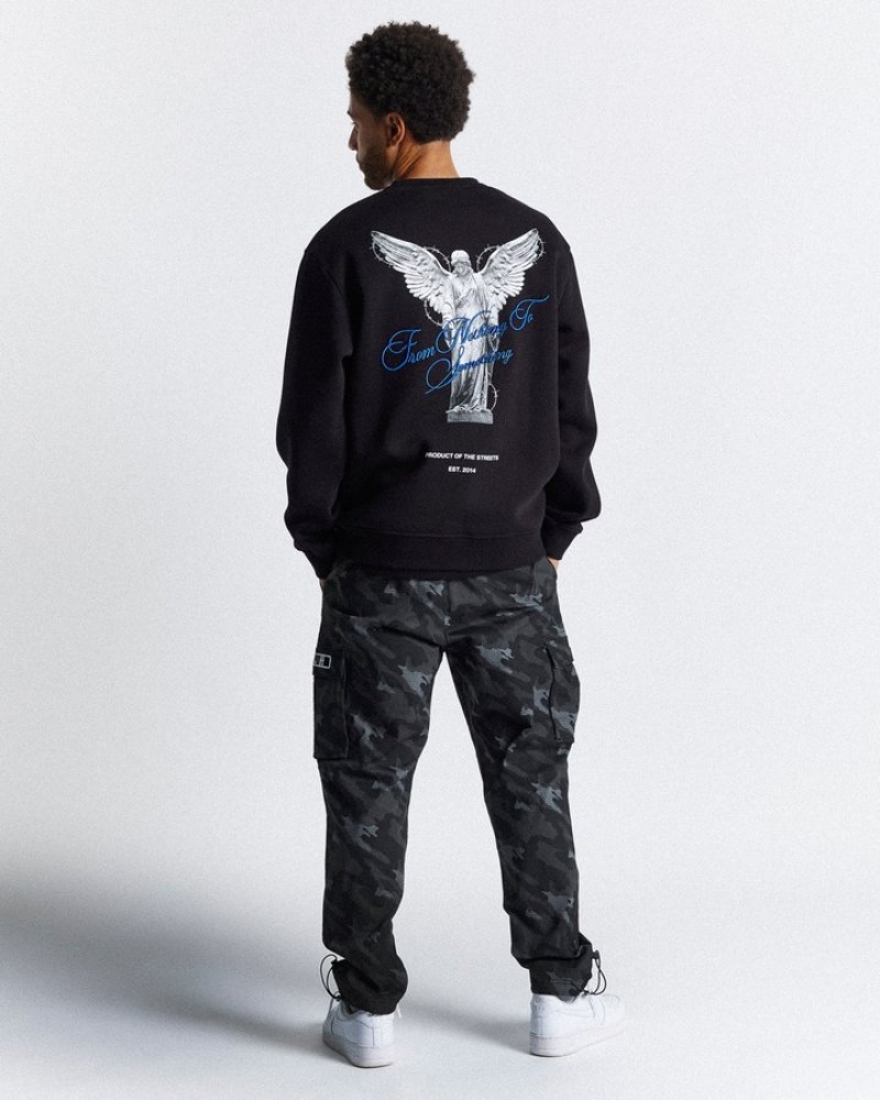 Black/White/Blue Hoodrich Vital Sweatshirt Sweatshirts | 5718-HLWBD