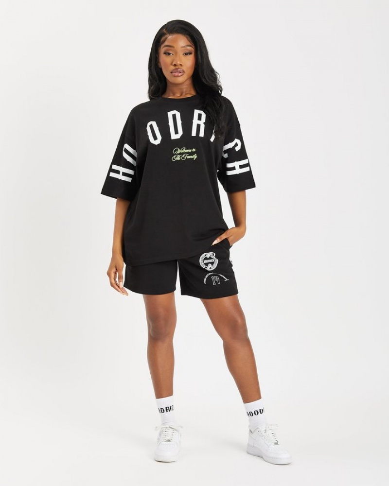 Black/White/Evening Primrose Hoodrich OG Match Shorts Shorts | 5703-MYIGC