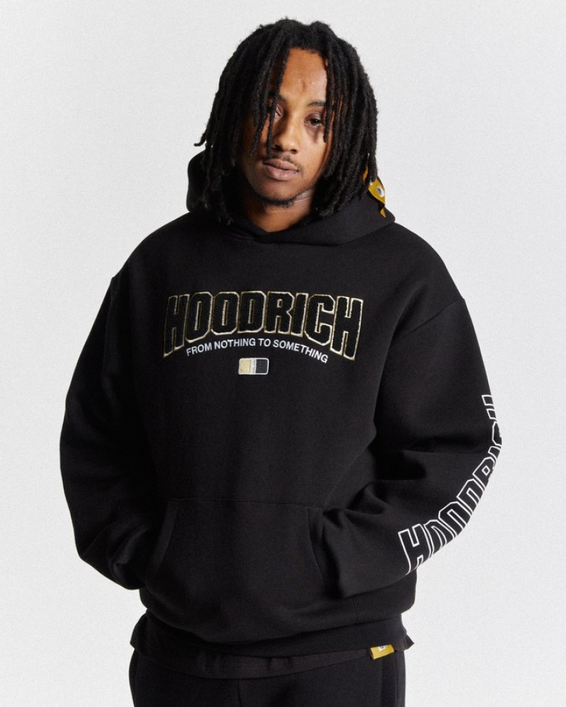 Black/White/Gold Hoodrich Zenith Oversized Hoodie Hoodies | 3718-ZBCWD