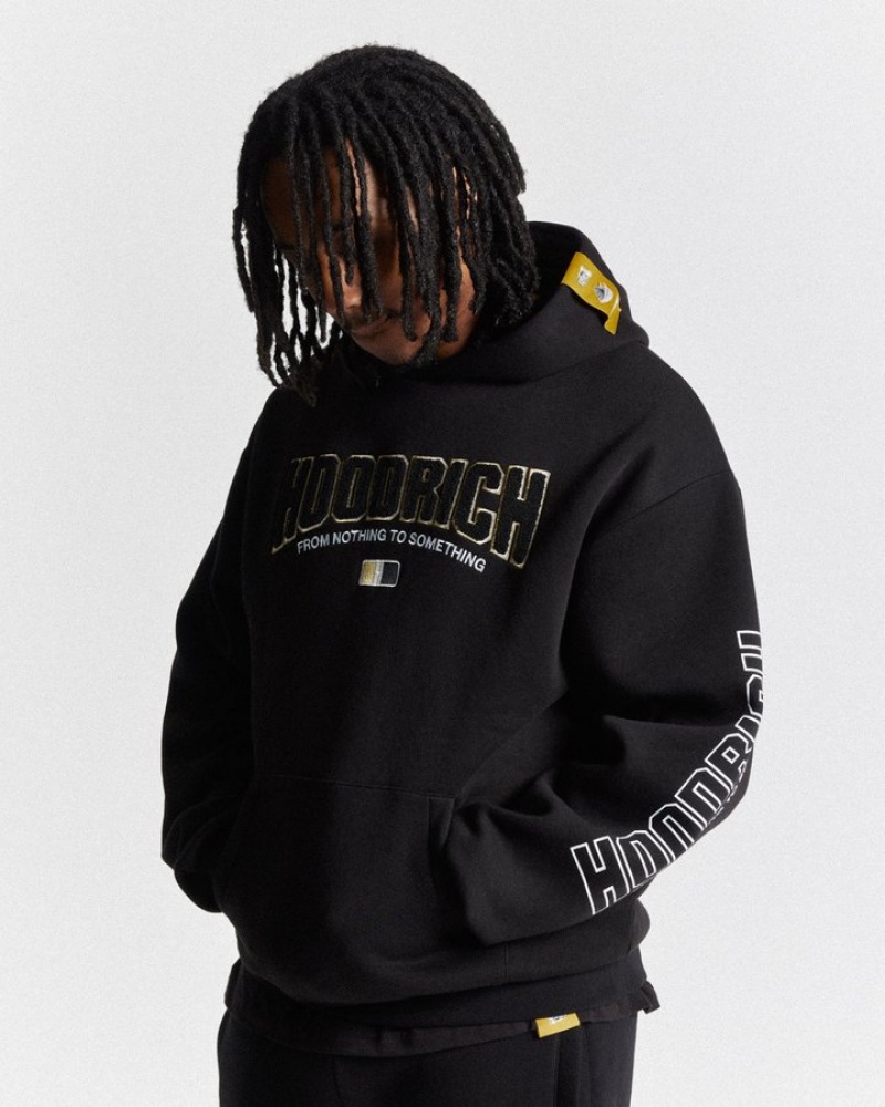 Black/White/Gold Hoodrich Zenith Oversized Hoodie Hoodies | 3718-ZBCWD