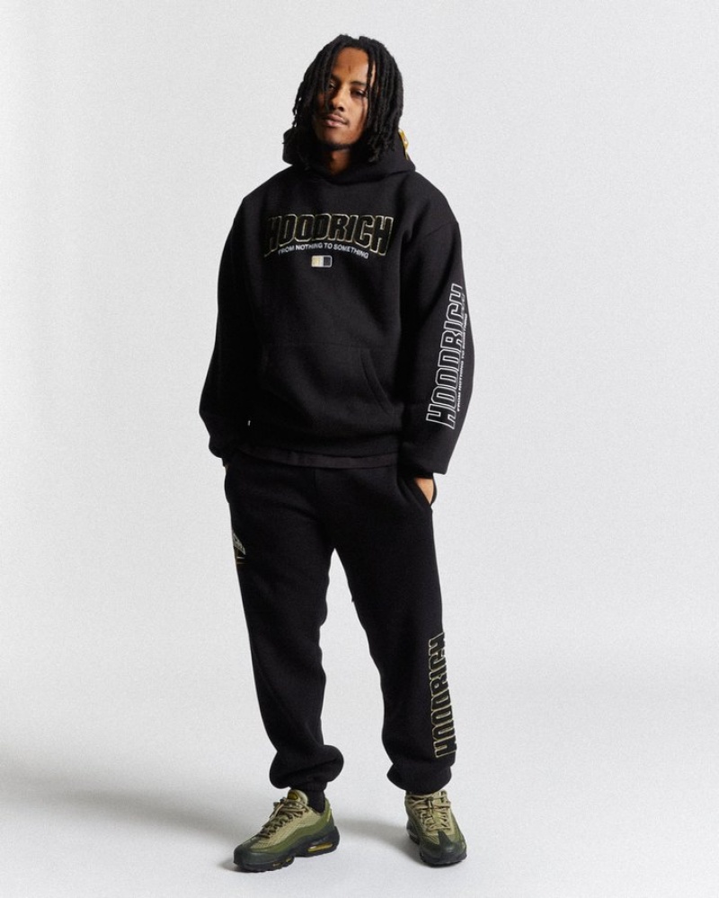 Black/White/Gold Hoodrich Zenith Oversized Hoodie Hoodies | 3718-ZBCWD