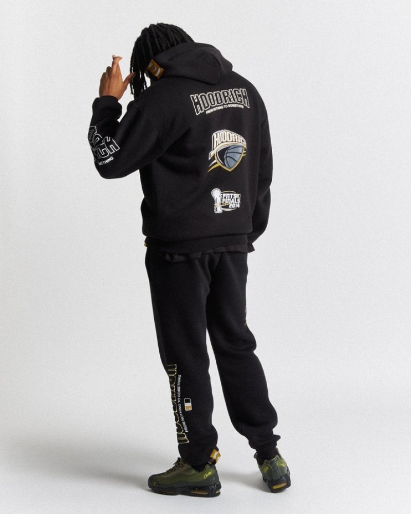 Black/White/Gold Hoodrich Zenith Oversized Joggers Joggers | 7235-KHILW