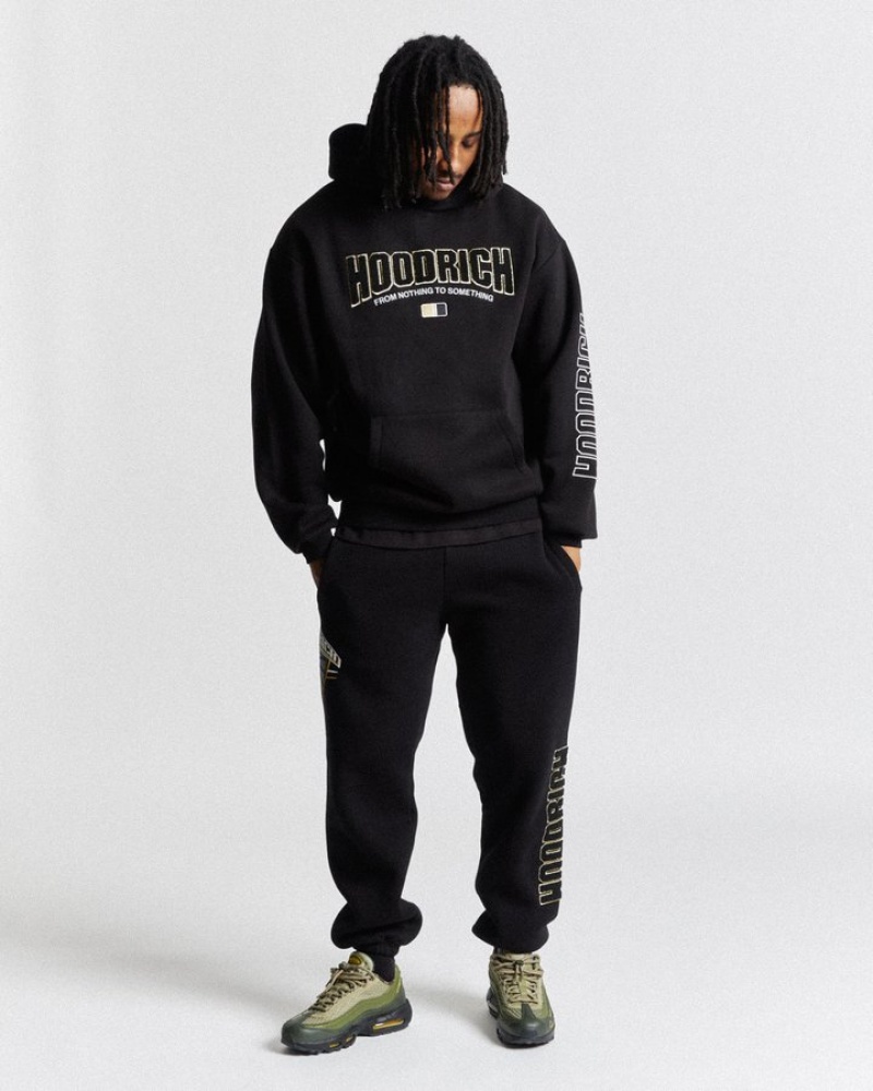 Black/White/Gold Hoodrich Zenith Oversized Joggers Joggers | 7235-KHILW