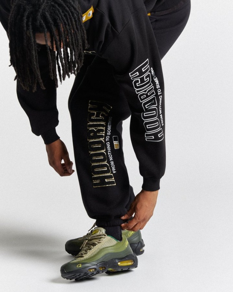 Black/White/Gold Hoodrich Zenith Oversized Joggers Joggers | 7235-KHILW