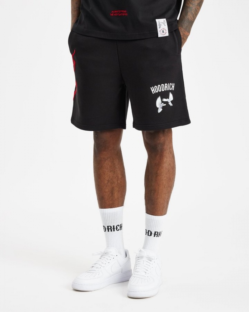 Black/White/Mars Red Hoodrich OG Take Flight V2 Shorts Shorts | 8093-TWEBL