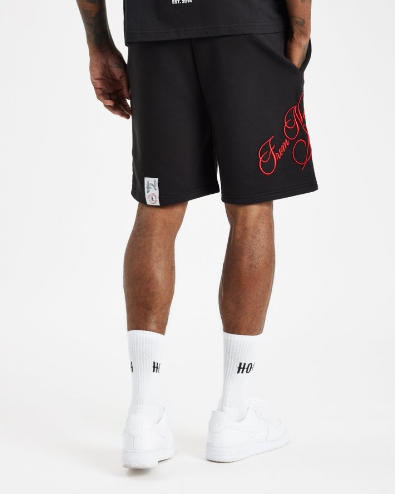 Black/White/Mars Red Hoodrich OG Take Flight V2 Shorts Shorts | 8093-TWEBL