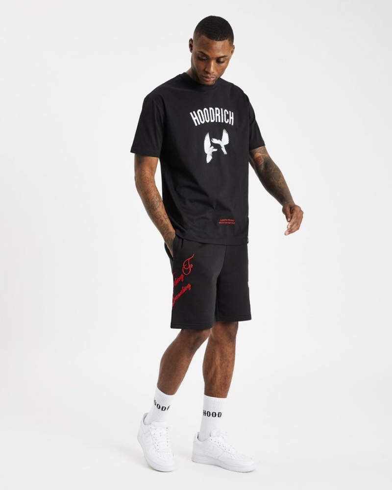 Black/White/Mars Red Hoodrich OG Take Flight V2 Shorts Shorts | 8093-TWEBL