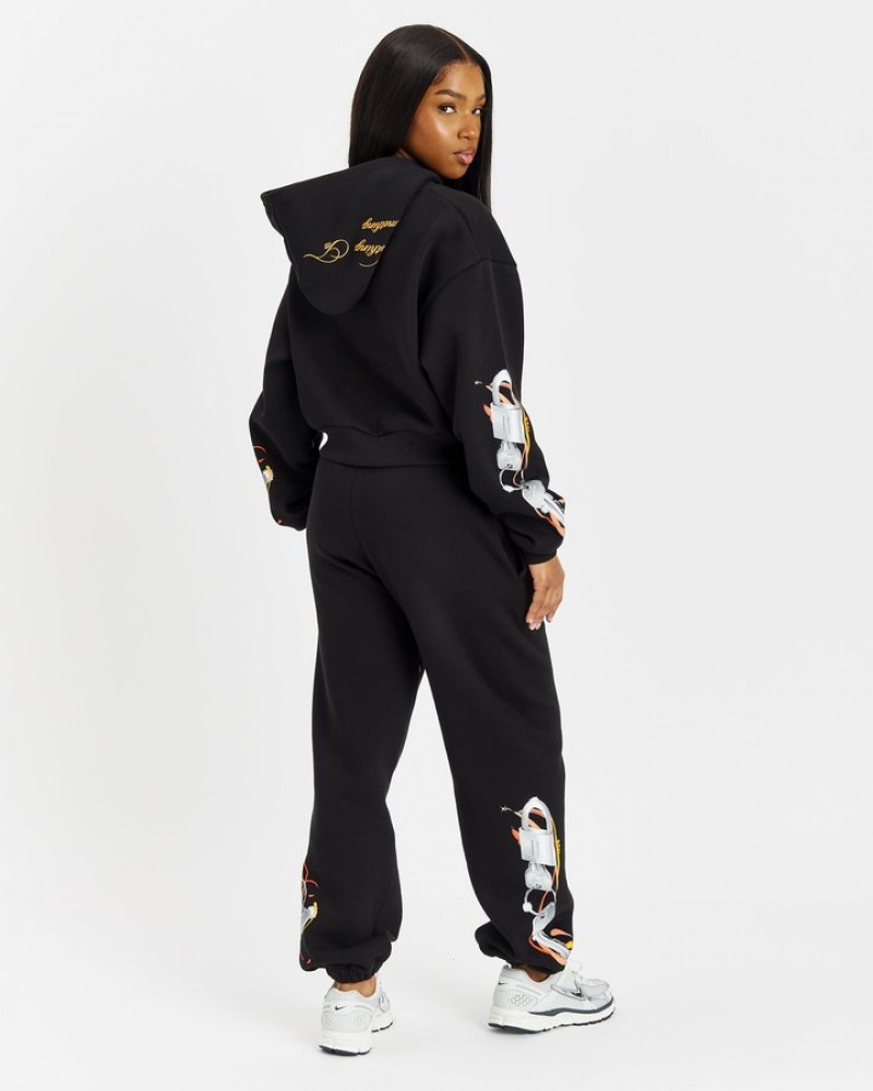 Black/White/Orange Hoodrich Eternal Oversized Jogger Joggers | 3127-KJEPG