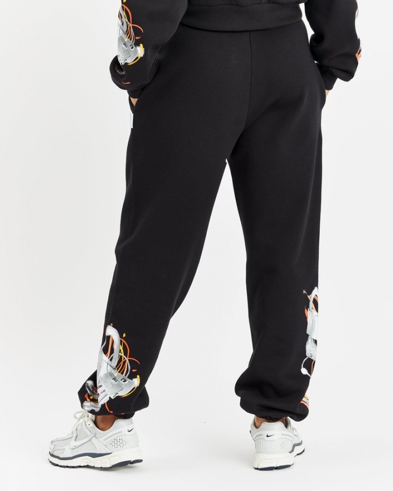 Black/White/Orange Hoodrich Eternal Oversized Jogger Joggers | 3127-KJEPG