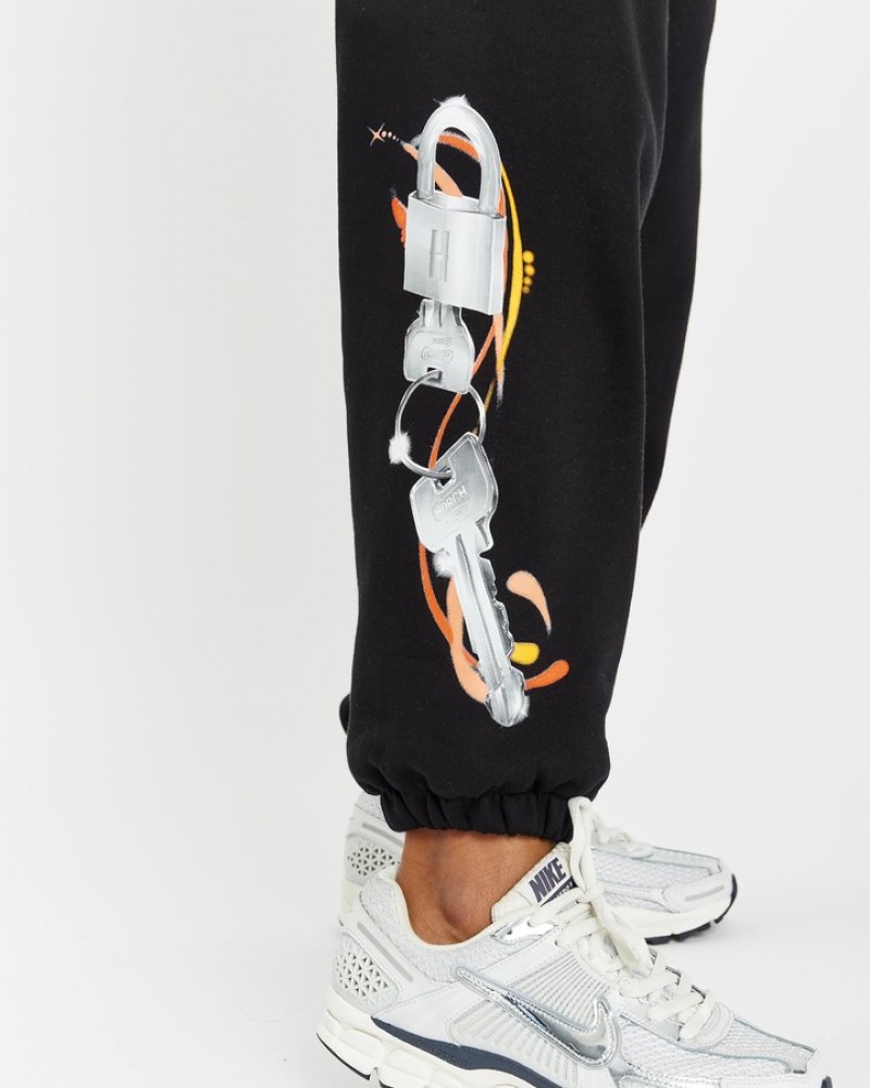 Black/White/Orange Hoodrich Eternal Oversized Jogger Joggers | 3127-KJEPG