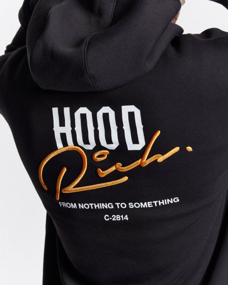 Black/White/Orange Hoodrich Moiety Hoodie Hoodies | 1824-PNXDE